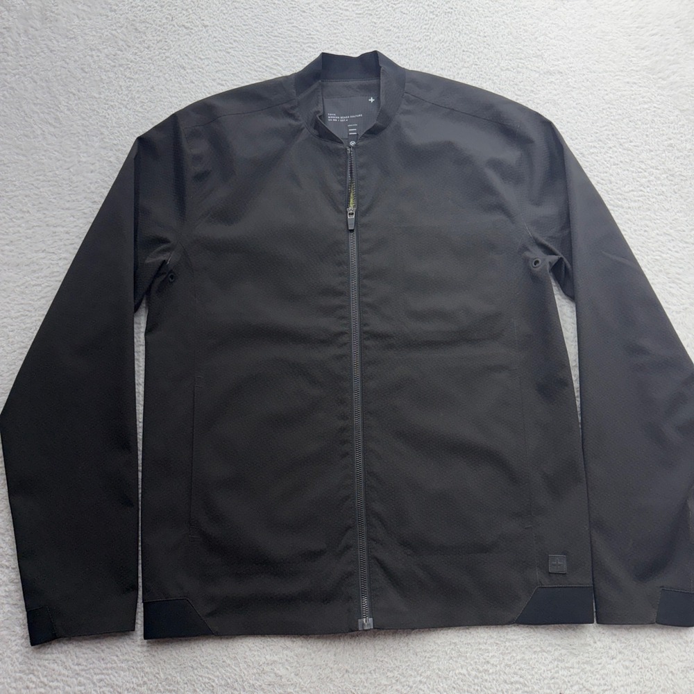 Tavik‎ Modern Beach Culture Mens Black Honeycomb Texture Bomber Jacket Size M